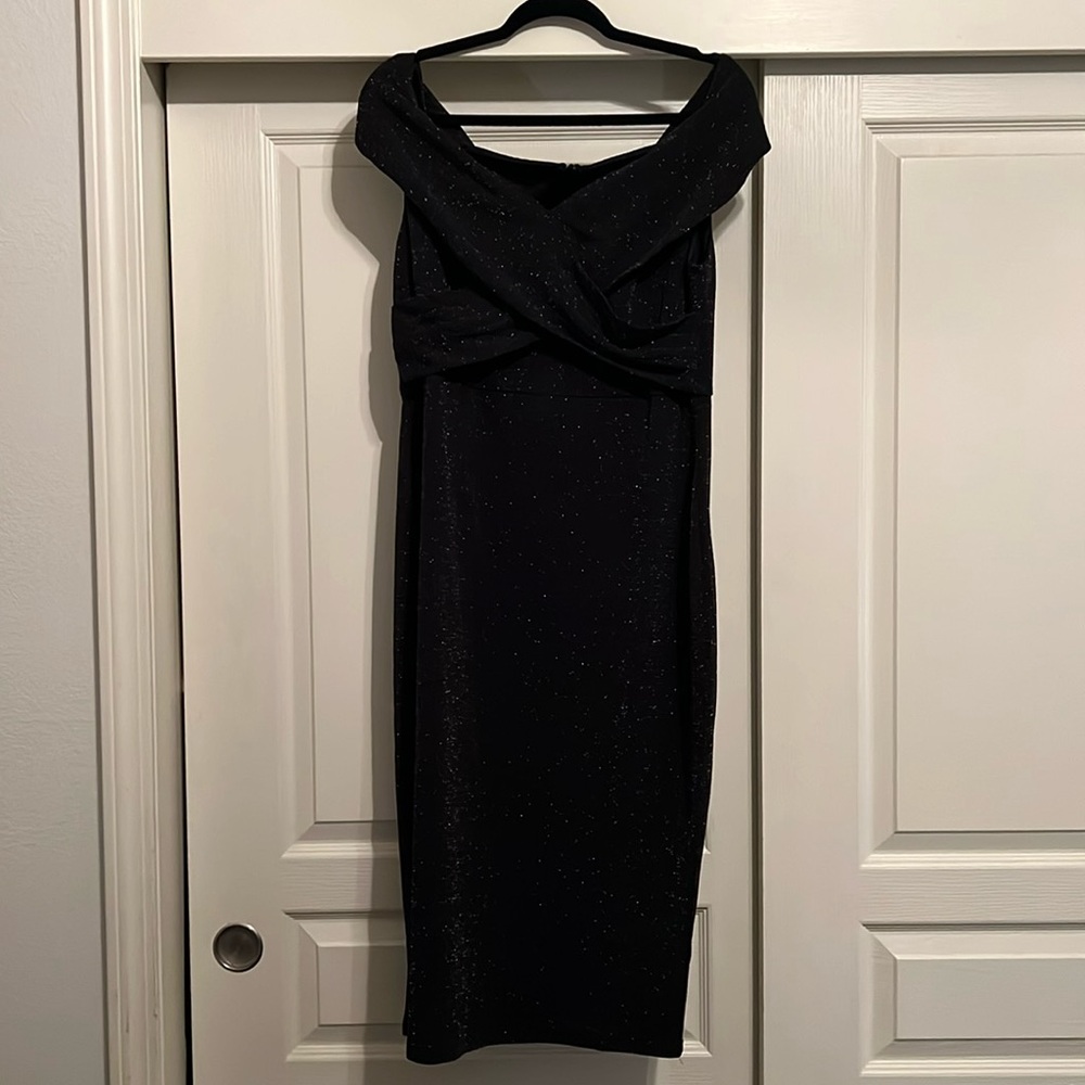 Two sisters sparkle black dress. Size 10/XL. NWT LBD glitter little black dress